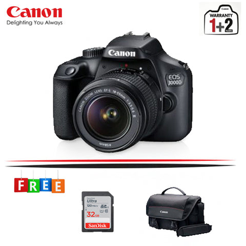 (January Promo)Canon EOS 3000D with EF-S 18-55mm F/3.5-5.6 III DSLR  Camera