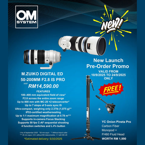 (Pre Order Now)OM SYSTEM M.Zuiko Digital ED 50-200mm f/2.8 IS PRO Lens