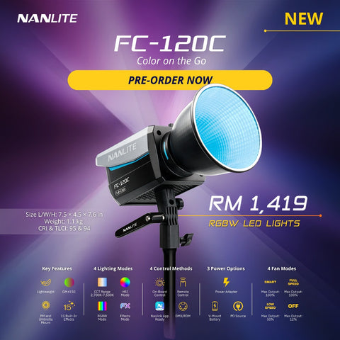 (Pre Order)Nanlite FC120C RGB LED Spotlight