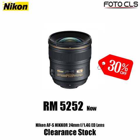(Clearance) Nikon AF-S NIKKOR 24mm f/1.4G ED Lens