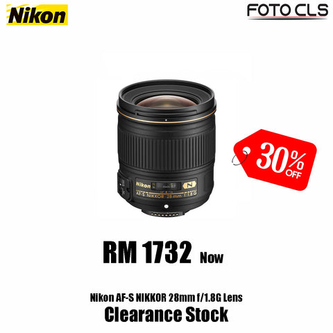 (Clearance) Nikon AF-S NIKKOR 28mm f/1.8G Lens