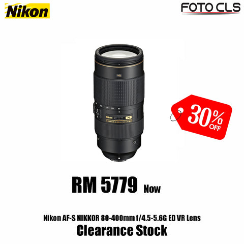 (Clearance) Nikon AF-S NIKKOR 80-400mm f/4.5-5.6G ED VR Lens