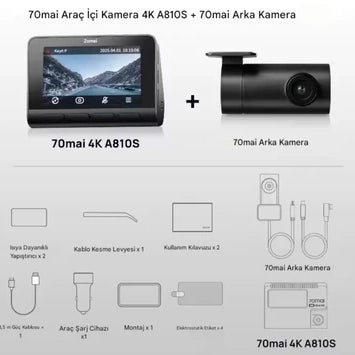 70mai A810S HDR DashCam With RC12 Rear Camera