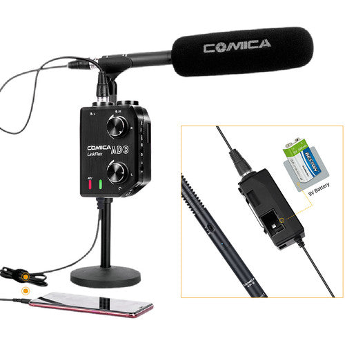 Comica Audio LINKFLEX AD3 Dual-Channel Audio Mixer for Camera and Smartphone