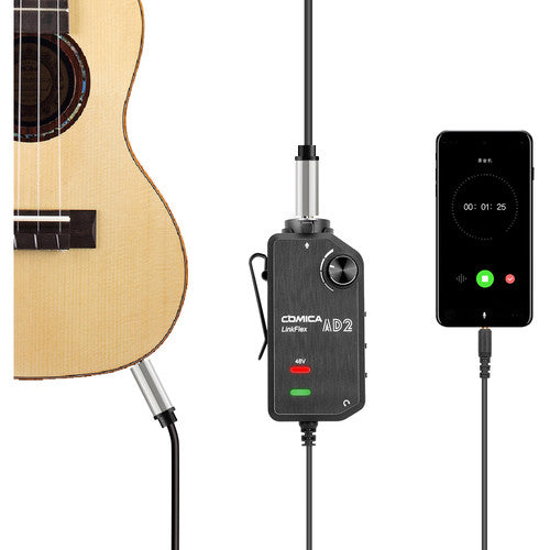 Comica Audio LinkFlex AD2 Single-Channel Mic and Guitar Interface for Smartphones and Cameras