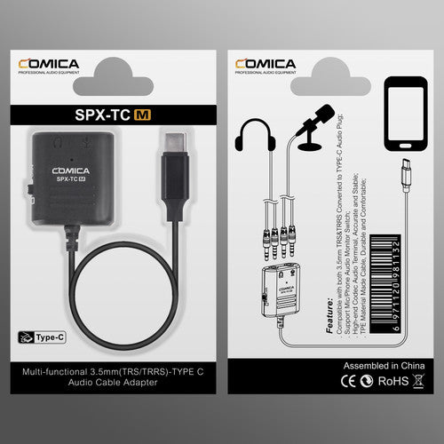 Comica CVM-SPX-TC(M) Multi-Functional 3.5mm to USB TYPE-C Audio Cable Adapter