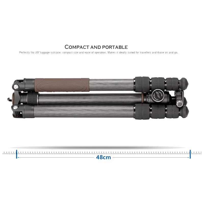 Leofoto LX-324CT+XB38 32mm 4 Section Compact Carbon Fibre Tripod w/ Ball Head