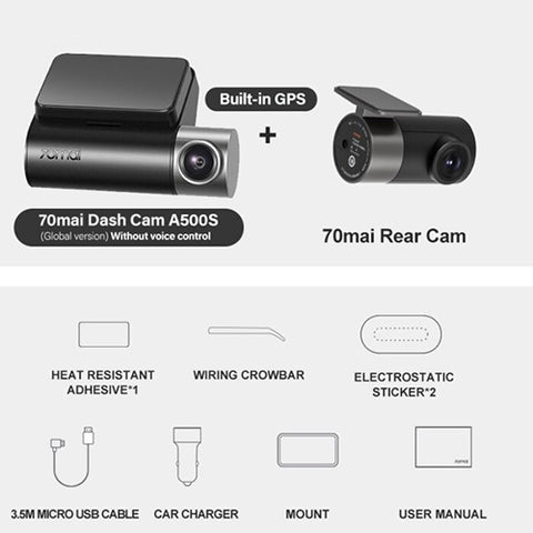 70mai A500S Dash Cam Pro Plus + Rear Cam