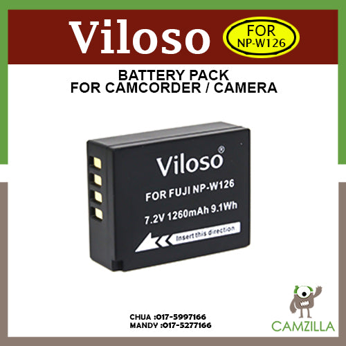 Viloso NP-W126 Battery for Fujifilm