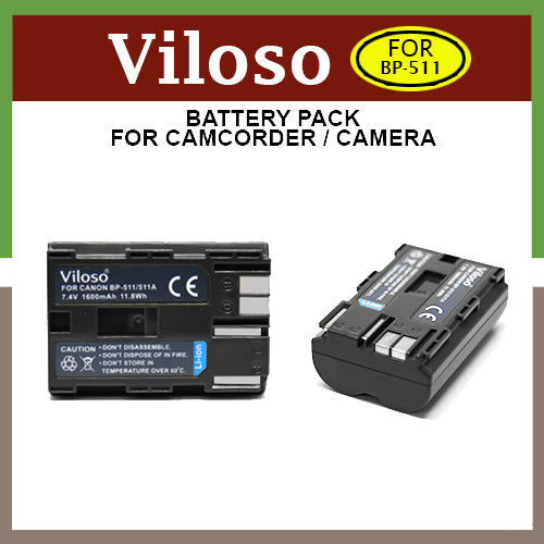 Viloso BP-511/BP-511A Battery for Canon
