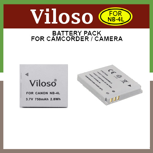 Viloso NB-4L Battery for Canon