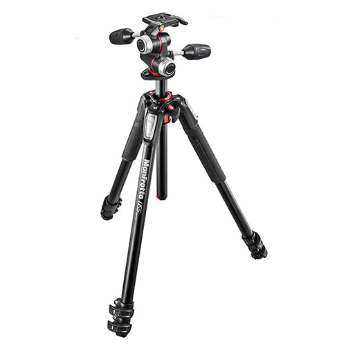 Manfrotto MK055XPRO3-3W Aluminum Three-Section Tripod With Three-Way Head